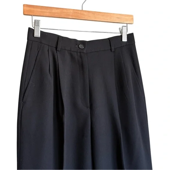 J. CREW Vintage Pleated‎ Wool Trouser | Black | Size 6 - Picture 2 of 5